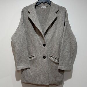 Madewell Boiled Wool Sweater Cardigan Jacket XS Gray Oversized Fall Staple Cozy